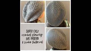 How to crochet a super easy slouchy hat  beginner friendly pattern [upl. by Mandy]