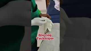 Gloving Technique  Surgery Anesthesia doctor medicalstudent tranding shortvideo viral reels [upl. by Nyved]