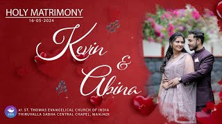 HOLY MATRIMONY  KEVIN WITH ABINA  16052024  THIRUVALLA  STECI MEDIA [upl. by Katrine412]