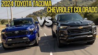 2024 Toyota Tacoma TRD Sport vs Chevrolet Colorado LT Which Midgrade Midsize Pickup Is Best toyota [upl. by Brittaney]