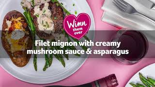 Filet Mignon with creamy mushroom sauce amp asparagus [upl. by Melan]