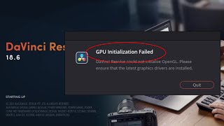 How To Fix DaVinci Resolve GPU Initialization Failed Error [upl. by Kingsly]