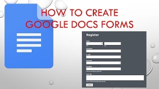 how to create a registration form using google docs google docs tutorials full sritechtricks [upl. by Arrim680]