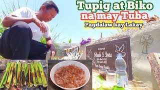 Tupig at Biko na may Tuba  Grilled Rice Cake and Sweet Rice Cake wCoconut Sap  Dalaw kay Lakay [upl. by Efthim]