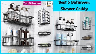 ✅ Adhesive Shower Caddy 5 Pack Rustproof Stainless Steel Shower Organizer Shelf with Large Capacity [upl. by Adelina]