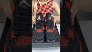 Nike Air Jordan 4 Red ♥️ Thunder Sneakers Packing Process shortsviraltreding [upl. by Bultman542]