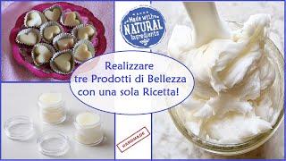 Tre Prodotti di Bellezza con una sola Ricetta  Fai da Te  DIY Beauty Recipe [upl. by Pietrek]