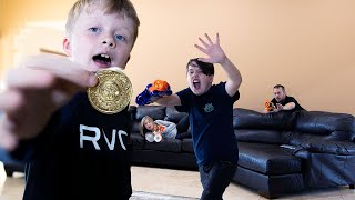 The Coin Heist Ethan and Cole Nerf Battle Vs Parents In Real Life [upl. by Ahsitniuq]