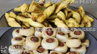 Sacristains au pesto et feuilletés saucisses [upl. by Aneehsyt]