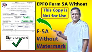 EPFO Form 5A Download Without This Copy is Not for Use  EPF Valid Form 5A  dscguru2023 form5a [upl. by Liane50]