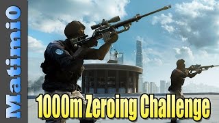 Sniper 1000m Zeroing Challenge  Battlefield 4 [upl. by Ariamo904]