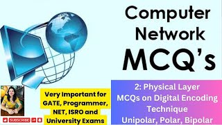 Lec 2 Physical Layer MCQs on Digital Encoding Techniques  UniPolar  Polar  BiPolar [upl. by Enylecoj]