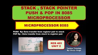 U2 L8  Stack in 8085 Microprocessor stack instructions in 8085 Microprocessor  stack Operation [upl. by Adolf312]