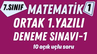 7Sınıf Matematik 1Dönem Ortak 1Yazılı Soruları Deneme1 [upl. by Proudfoot]