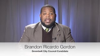 Greenbelt City Council Election 2017  Brandon quotRicquot Gordon [upl. by Codie]