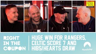 HUGE WIN FOR RANGERS CELTIC SCORE 7 amp HIBSHEARTS DRAW  Right In The Coupon [upl. by Alledi]