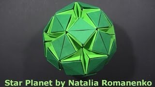 Kusudama Star Planet amp Stellar Flare by Natalia Romanenko part 2  Yakomoga Origami tutorial [upl. by Asserak]