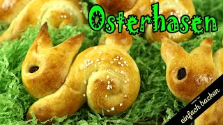 Osterhasen aus süßem Hefeteig mit Hefewasser backen [upl. by Eillat]