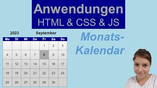 Kalender erstellen mit HTML CSS und JavaScript [upl. by Alvarez626]