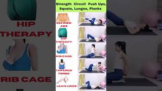 Strength Circuit Push Ups Squats Lunges Planks bellyfatloss short viral shorts hipworkout [upl. by Haldi]