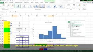 Graficas de Histogramas de frecuencias en excel 2013 con aplicacion en JAWS [upl. by Niaz]