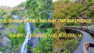 KURANDA SCENIC RAILWAY TRIP EXPERIENCE GOLD CLASS HERITAGE TRAIN CAIRNS AUSTRALIA [upl. by Neda]