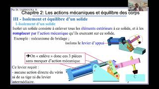 Calcul des Structures1 Chapitre 2 Actions mécaniques et équilibre Partie 2Isolement d’un solide [upl. by Etirugram723]