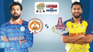 Baroda vs Tamil Nadu  Syed Mustaq Ali TrophySMAT 66664wd430 Hardik Pandia vs TamilNadu [upl. by Aennyl546]