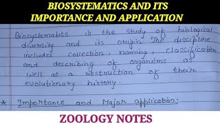 BIOSYSTEMATICS AND THEIR IMPORTANCE AND APPLICATION [upl. by Gaughan]