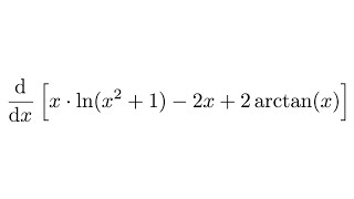 Derivative of xln1x2  2x  2arctanx [upl. by Caressa]