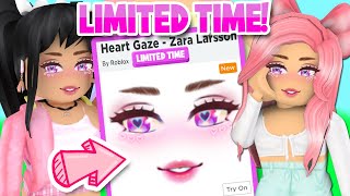 How To Get LIMITED TIME PINK HEART GAZE FACE by ZARA LARSSON roblox 2 HOURS ONLY [upl. by Ber628]