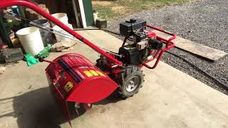 TroyBilt EconoHorse Tiller prep for garden season [upl. by Ymorej]