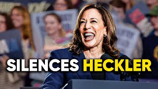 MUST SEE Kamala SHUTS DOWN pro Trump heckler at rally [upl. by Py]