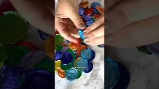 How I turned chocolate wrappers to art🍫Subscribe for upcycledart ideas✨shorts art satisfying [upl. by Peace]