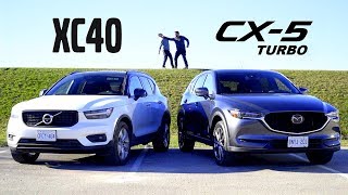 2019 Volvo XC40 vs 2019 Mazda CX5 Turbo  Attack of the Compacts [upl. by Sall861]