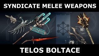 Syndicate Melee Weapons  Telos Boltace Arbiters of Hexis [upl. by Lucey]