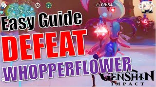 Easy Guide How to Defeat Giant Cryo Whopperflower  How To Beat Fellflower Boss  Genshin Impact [upl. by Yelrahs]