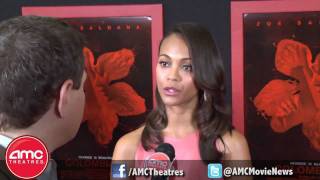 Zoe Saldana amp Michael Vartan on the COLUMBIANA Red Carpet with AMC [upl. by Adnamahs]