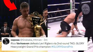 FIGHTER REACT TO RICO VERHOEVEN WINNING GLORY HEAVYWEIGHT GRAND PRIX  VERHOEVEN VS RIGTERS REACTION [upl. by Copp]