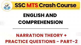 Narration Theory  Practice Questions  ENGLISH  Day 34  SATHEE SSC [upl. by Oakman]