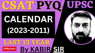 CSAT Calendar csat pyq topic wise UPSC IAS Prelims Solved paper [upl. by Gasparo]