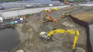 Werkzaamheden Zeesluis IJmuiden Q4 2020  Timelapse [upl. by Cirenoj512]