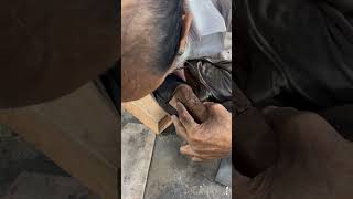 Making loafer in calf leather handmade asmr cuttingskills diy youtubeshorts leathercraft usa [upl. by Bowler]