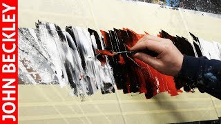 Abstract Painting Demonstration EASY With Masking Tape  Circellus [upl. by Sadoff94]