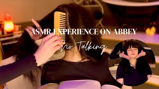 Caring ASMR Treatment on Abbey She was so relaxed she fell asleep Hair amp Face care No Talking [upl. by Booze789]