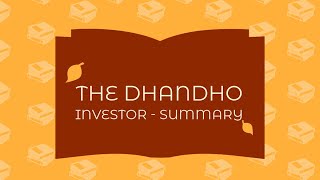 The Dhandho Investor  Book Summary [upl. by Vogeley]