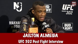 Jailiton Almeida talks Ciryl Gane call out amp wanting to see the Eiffel Tower  UFC 302 [upl. by Adnoval888]