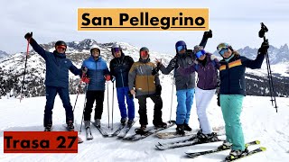 San Pellegrino 🇮🇹 Ski route 27 route 24 PL Falcade GO PRO dolomites [upl. by Analim]