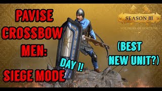 Conquerors Blade Siege Pavise Crossbowmen Day 1 Gameplay Best Season 3 Unit [upl. by Adriel]