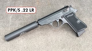 Shooting a Walther PPKS 22 LR pistol with a Gemtech GM22 Suppressor [upl. by Cartwright]